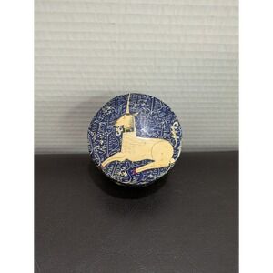 PEDDLER Paper Mache Unicorn Hand Painted Lacquered Trinket Box India